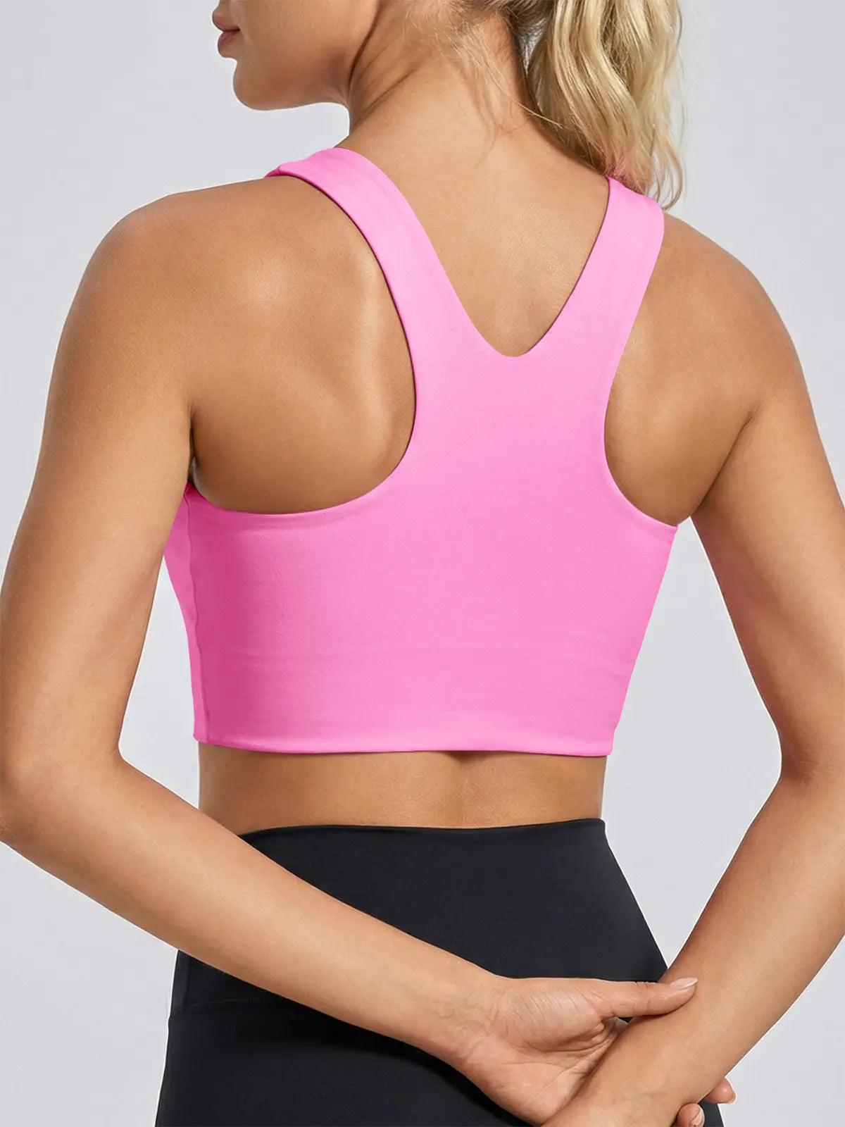 Aoysky Women'S Buttery Soft Square Neck Padded Compressive Seamless Longline Sports Bra - Bras for Women, Activewear Crop Top for Yoga, Running Workouts, Sports Bra for Women